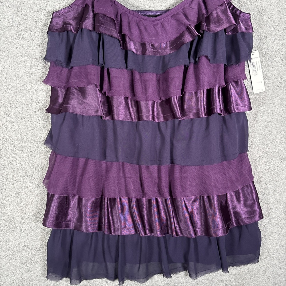 Spaghetti Strap Ruffled Tank Top - Purple - Picture 3 of 11